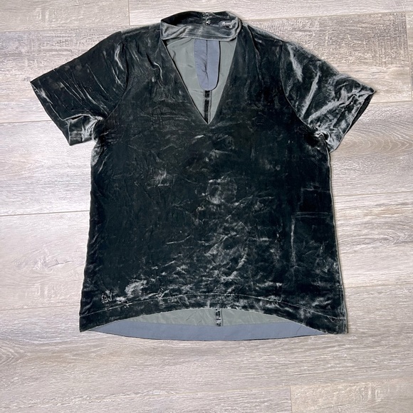 Madewell Choker Top Dark Greenish Grayish Velvety Look & Feel EUC Women's - Picture 3 of 10